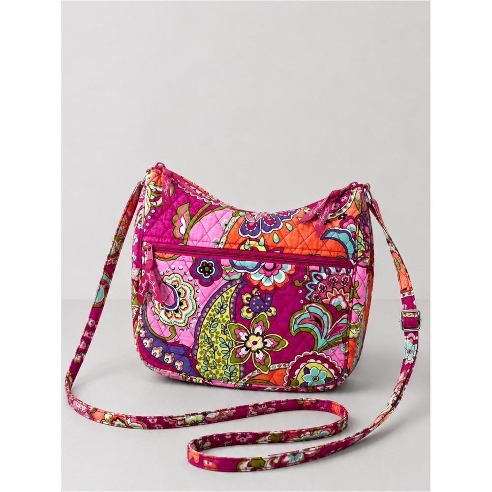 Vera Bradley Pink Swirls Vera Bradley On the Go Crossbody Purse Quilted Pink